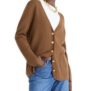J.CREW Giselle V-neck Blazer Sweater Women's Size XS Heather Walnut